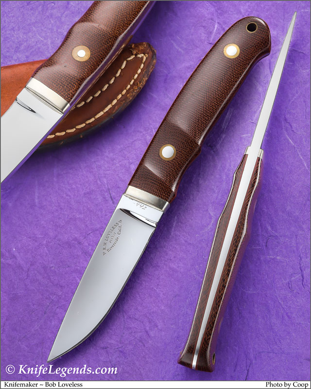 Bob Loveless Knives - Classic Loveless Football Logo and leather